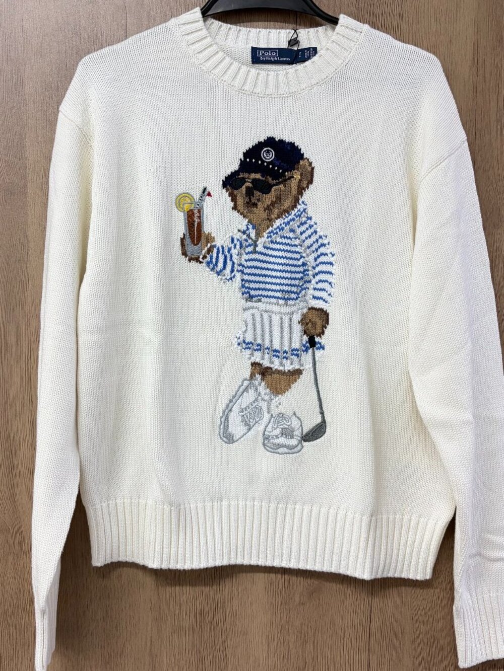 Polo Ralph Lauren Golf Bear Cream Knit Sweater